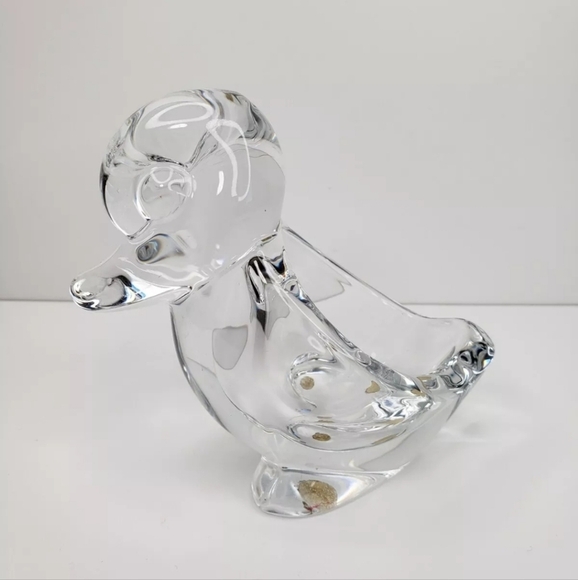 Art Vannes France Clear Crystal Duckling Trinket Holder Earrings Rings 4.5x4.5x3 - Picture 3 of 10